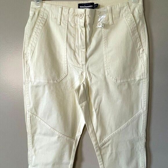 Guideboat Womens Pants Yellow Mid Rise Tapered Ankle Zip Size 28 (tag 27) NEW! - Picture 2 of 11